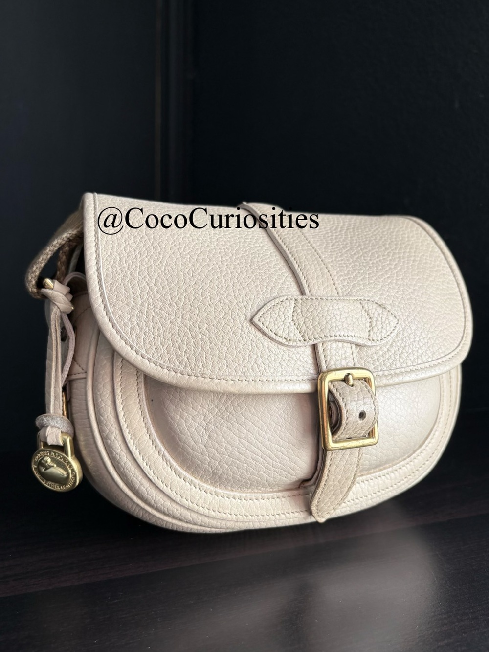 Dooney and Bourke awl Bone Leather Webster Saddle crossbody Bag
